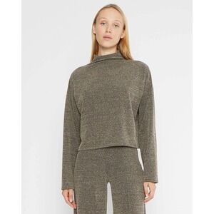 RIPLEY RADER LOS ANGELES Boucle Funnel Neck Long Sleeve Metallic Knit Top Large